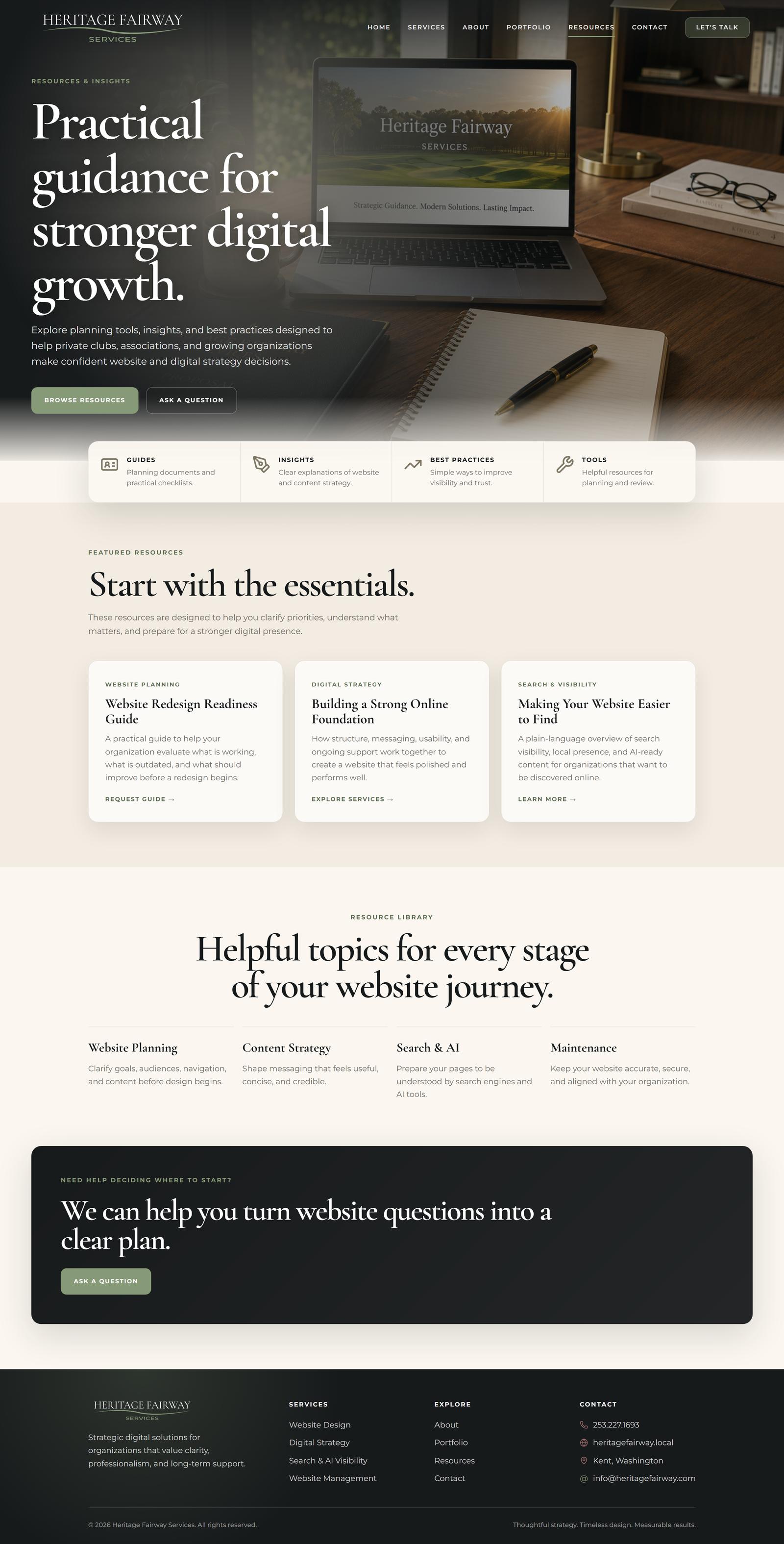 Resources page